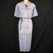1970's sky stripe tunic dress. blue and purple striping. plus size. 2X. new old stock.