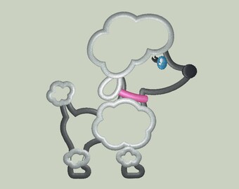Parisian Poodle Applique Design