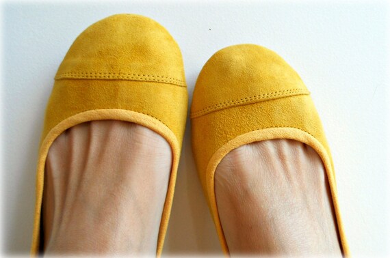 LUNAR- Ballet Flats - Suede Shoes - 38 - Lemon Zest.