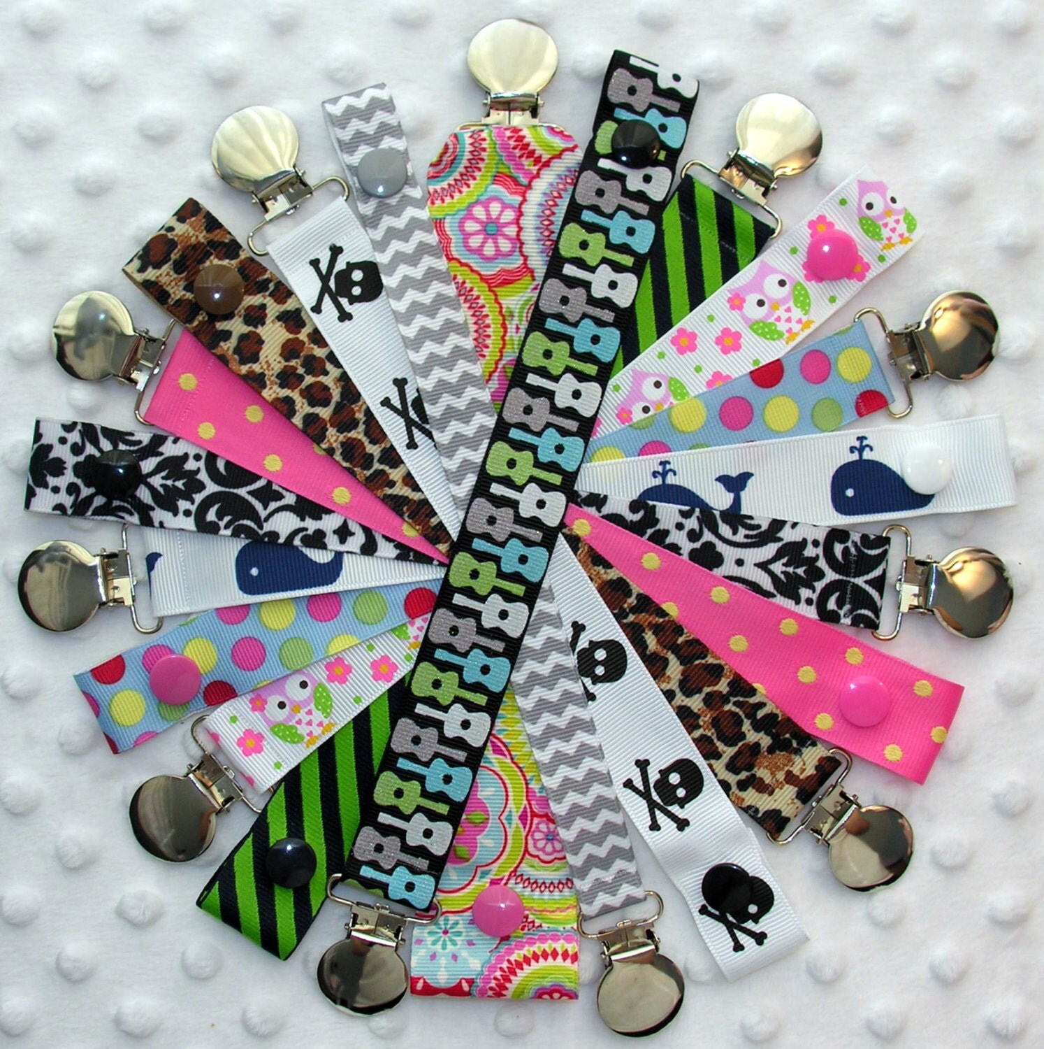 5 Soothie Pacifier Holder Clips Binky Dummy Clips