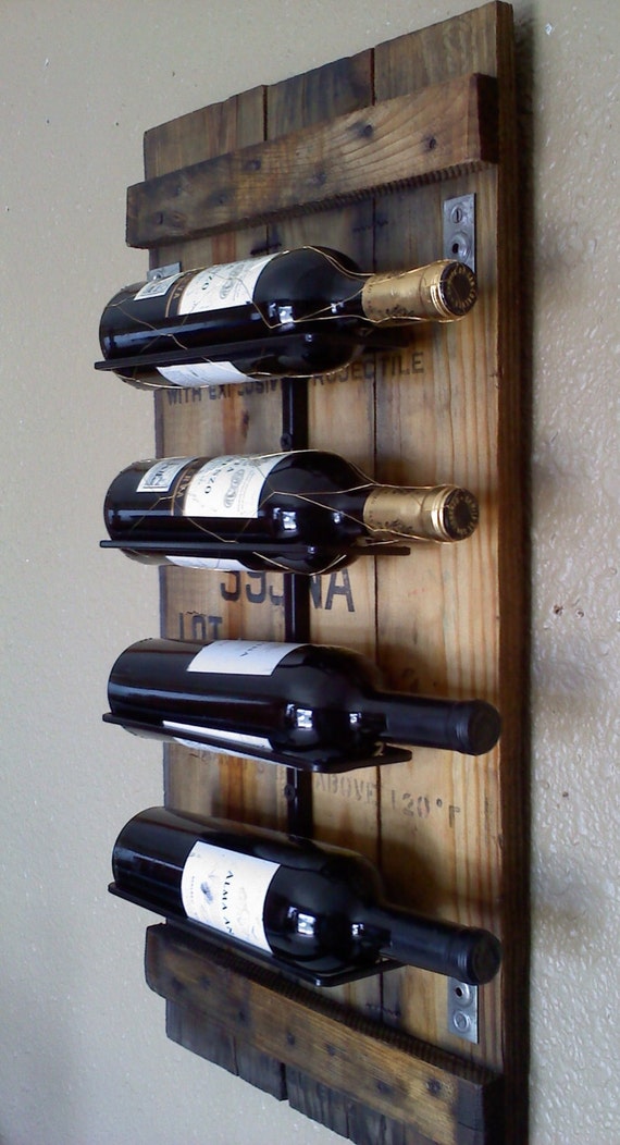 Wall Wine Rack made from Reclaimed Vintage ammo box
