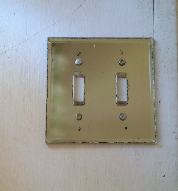 Beautiful Antique Mirrored Switch Plate Cover. Art Deco