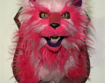 Faux Taxidermy - Mounted Pink Bobcat