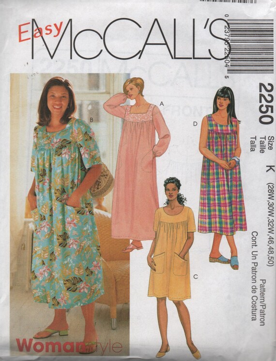 McCalls Housedress MuMu Dress Pattern 2250 Plus by creekyattic