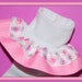 Sale-YUMMY Valentine's Day Conversation Hearts Candy Double Ruffle Socks in YoUR CHOICE of Size and Solid Ribbon Color