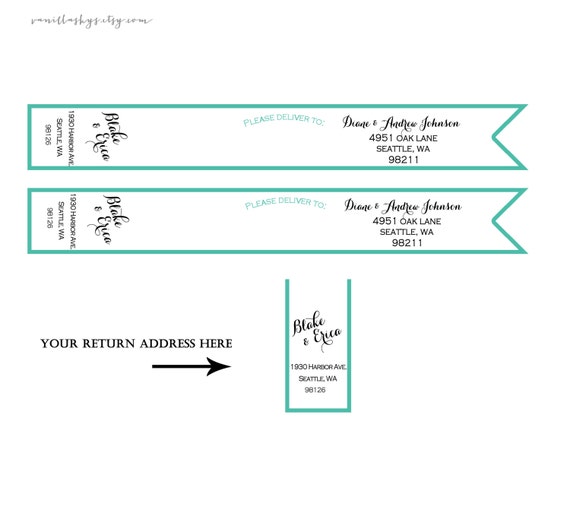 Items similar to Wrap Around Labels for wedding invitations, rsvp cards