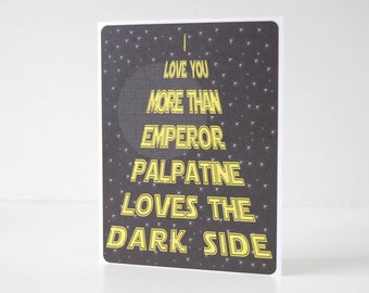 Star Wars Card, Father's Day, Emperor Palpatine, Dark Side, Funny Card, Stars Wars, Husband, Boyfriend, Dad, Geekery