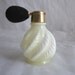Vintage DeVilbiss Perfume Atomizer Feathered Swirl Pattern in Creamy Yellow