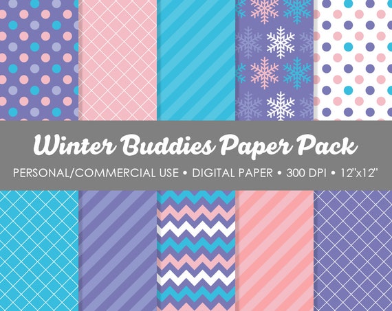 Winter Buddies Digital Printable Paper Pack - For Commercial or Personal Use Il_570xn