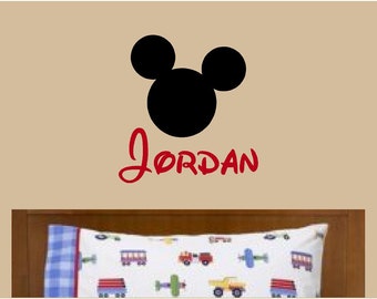 Mickey Mouse Wall Decal Custom Name Vinyl Wall Art