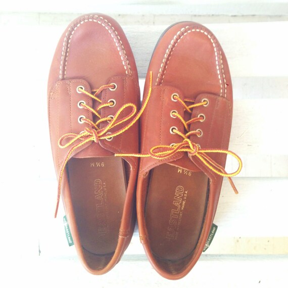 vintage eastland boat shoes // brown leather lace ups