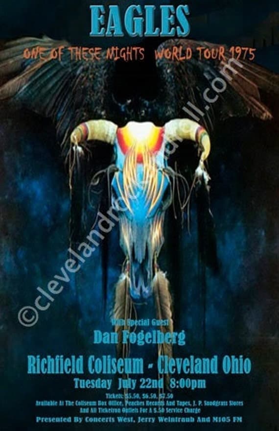 Eagles 1975 Cleveland Concert Poster