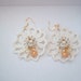 White Cat dangler earrings vintage recycled crochet