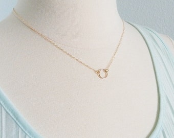 Gold circle necklace, gold fill, minimal modern jewelry
