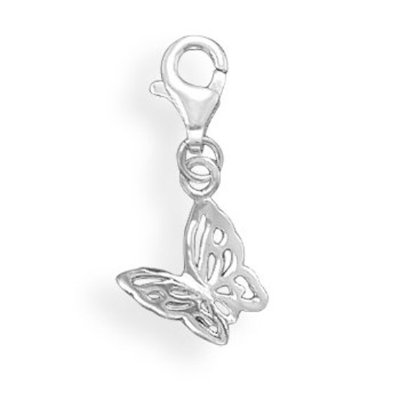 Cut Out Butterfly Charm With Lobster Clasp By Carolinabeadshop