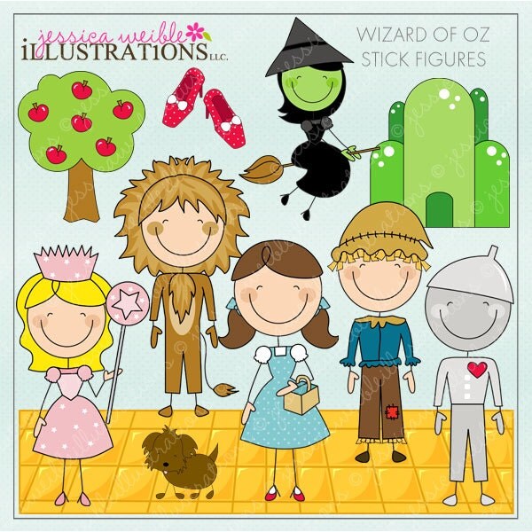 Clip Art Wizard Of Oz Clip Art wizard of oz clipart etsy stick figures digital for invitations card design scrapbooking and web clipart