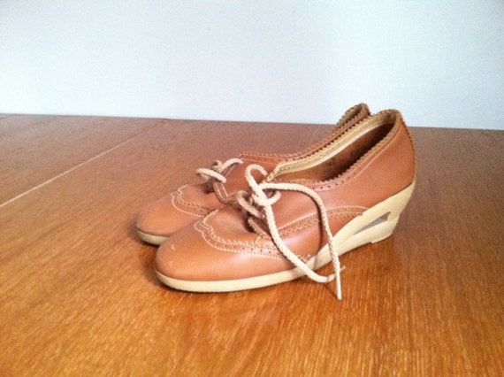 sale// 1980's SPECTATOR WEDGE shoe by yellowjacketvintage on Etsy