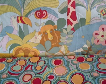 Jumo Jungle and Jumo Dots Fabric by Alexander Henry- 1 yard each-Total of 2 yards