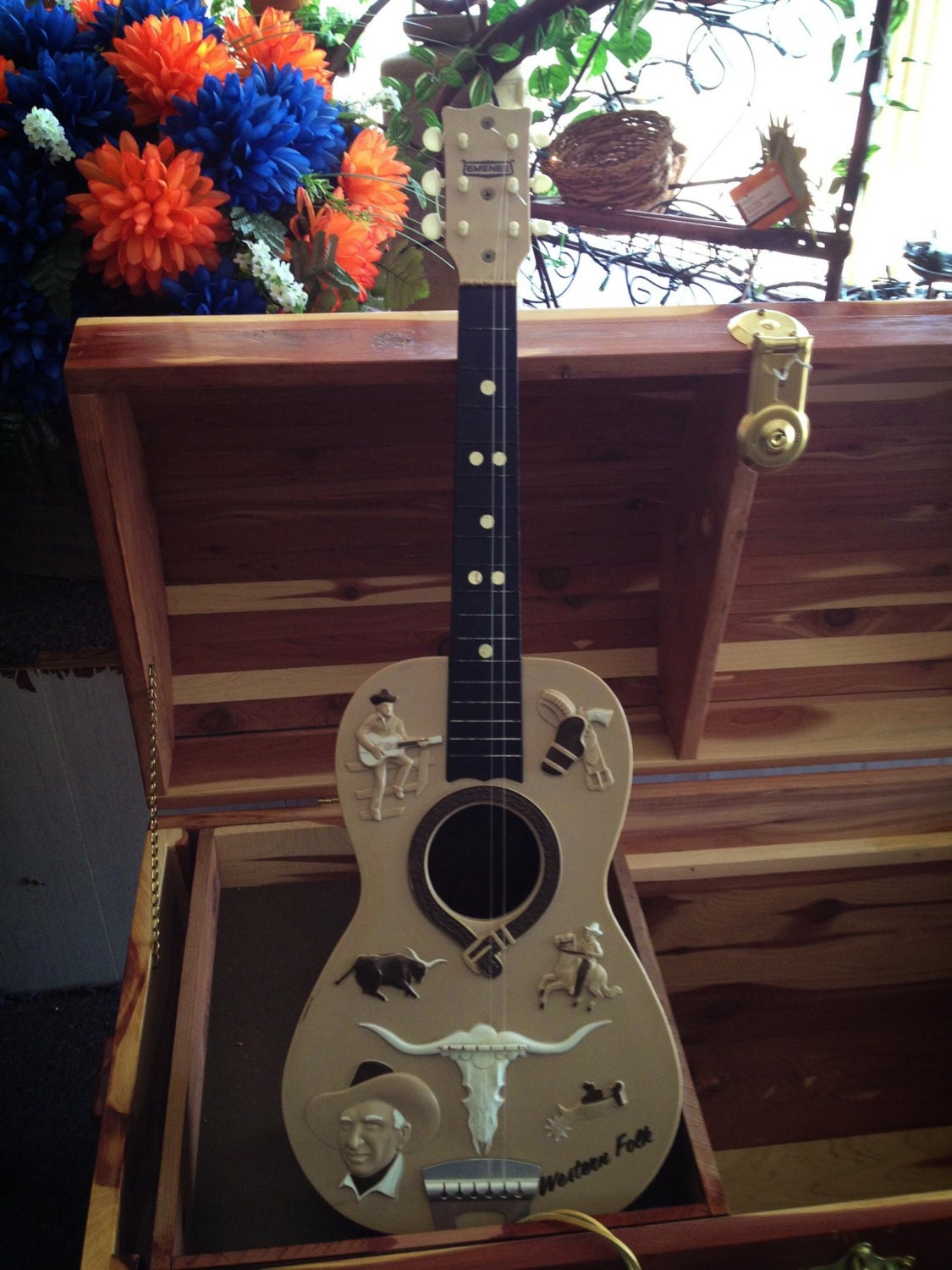 GUITAR 1950 Vintage Gene Autry Toy Guitar by Emenee