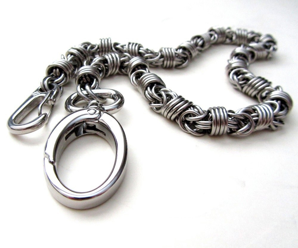 Wallet Chain Orbit Chain with Oval Clip Stainless Steel