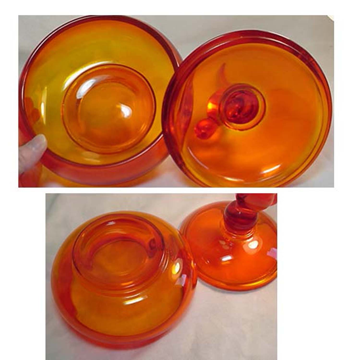 Viking Glass Orange Bird Candy Dish Home and Garden Kitchen