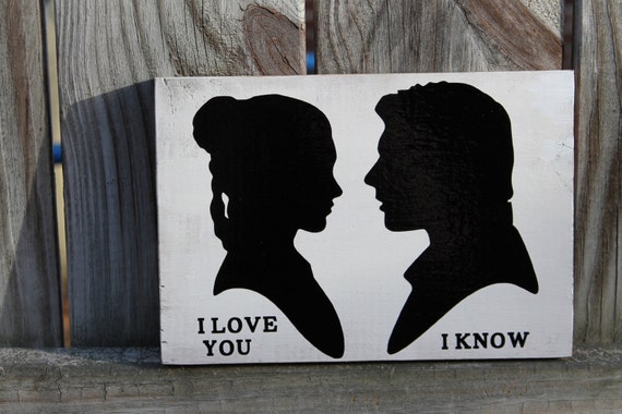 STAR WARS Princess Leia Han Solo love silhouettes I love you