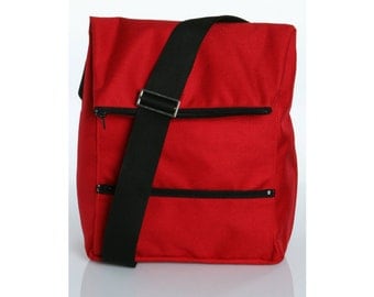 Messenger Bag ,Laptop Bag - Dori in Red Cordora