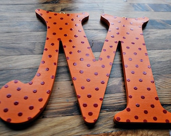 Large wooden letter Wooden letter 16 - 20" tall Hand painted wooden letter Wall letters for kids Hanging letters