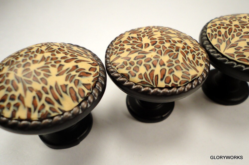 For Amanda Set of 7 Unique African Knobs/ Pulls Metal