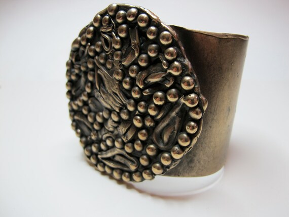 Oversized Brass Organic Flower Cuff by PrivateOpening on Etsy