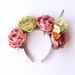 statement rose crown headband // wedding bridal headpiece, quirky, garden party, summer, festival, spring.