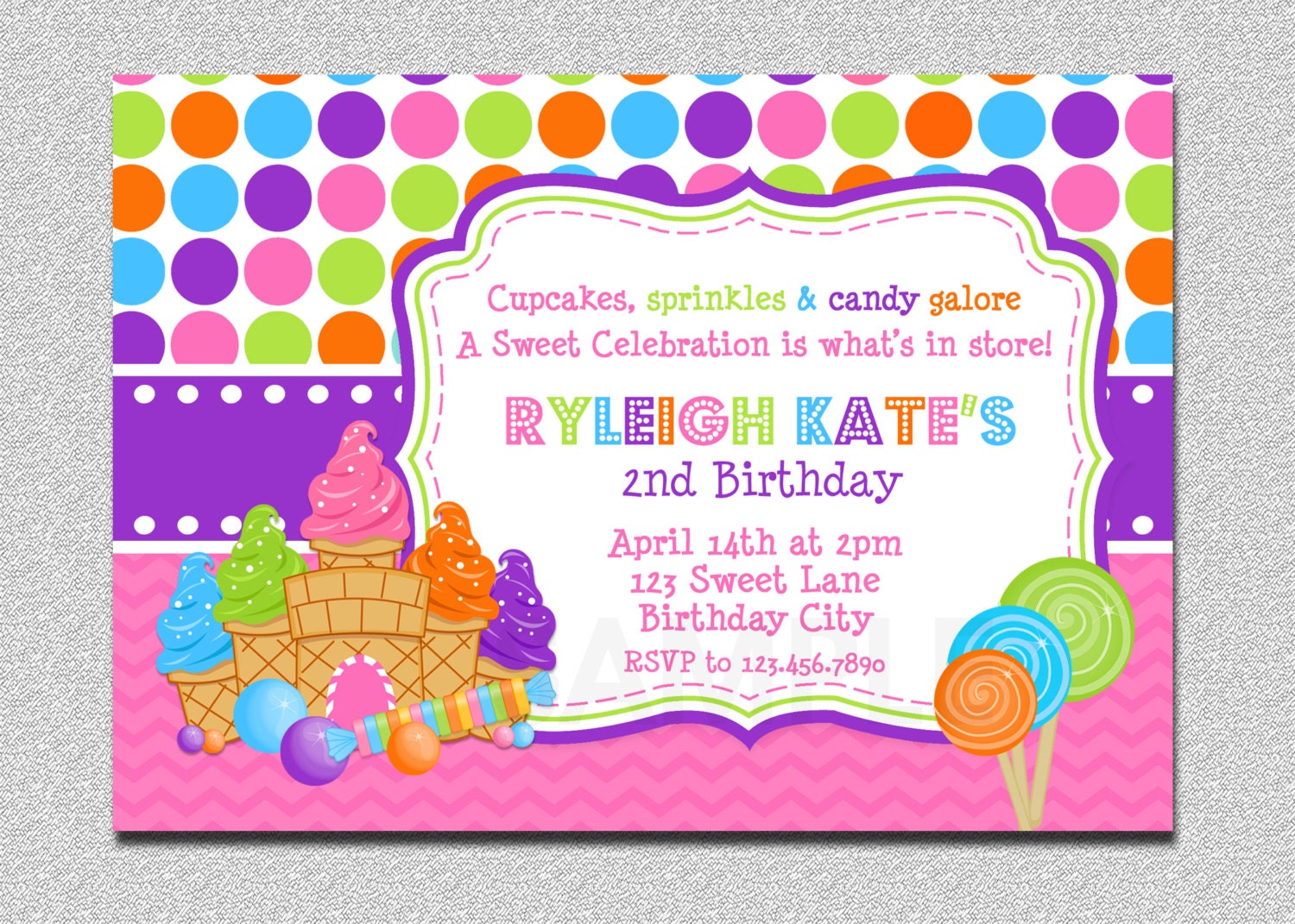 Candyland Party Invitations 7