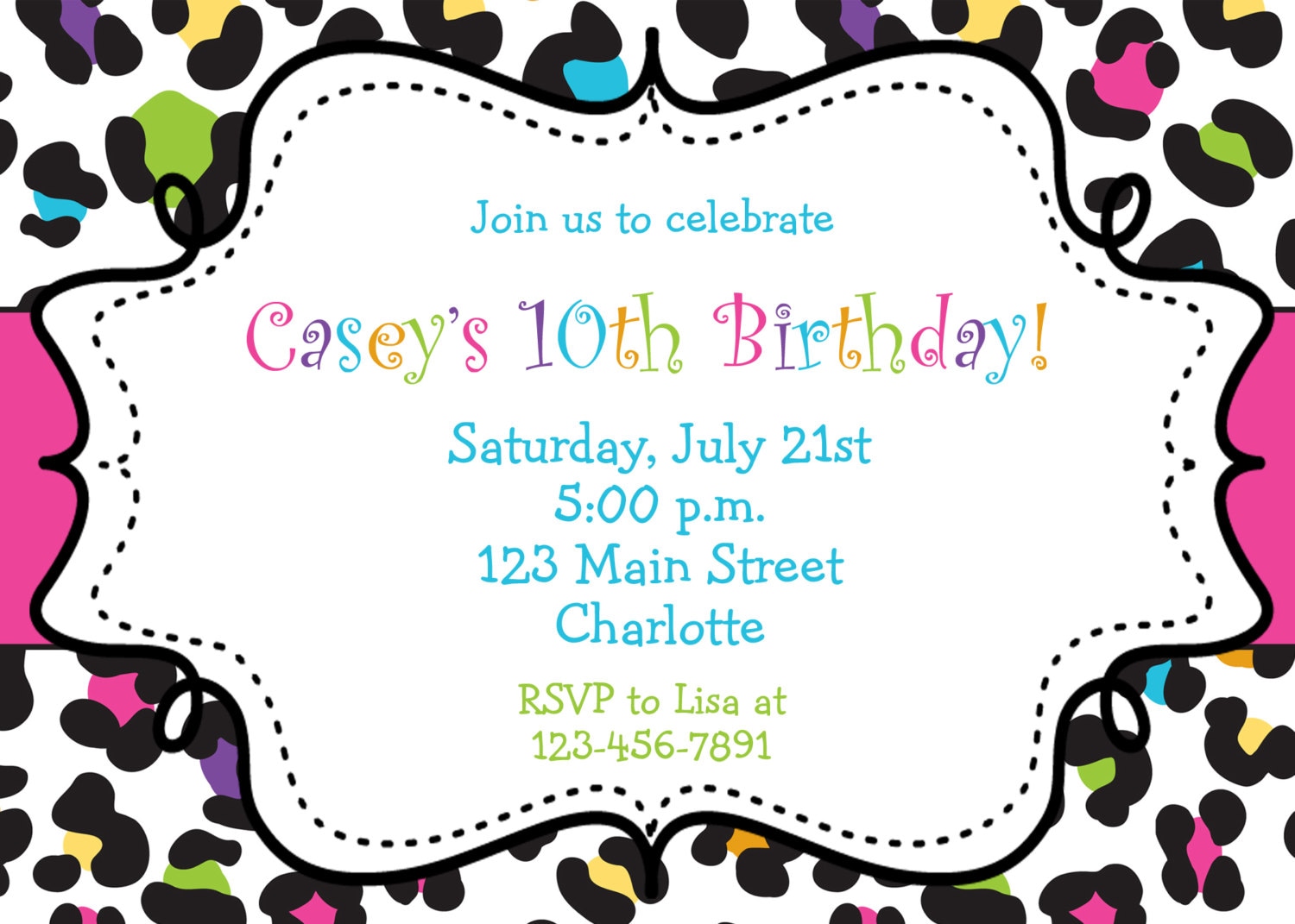 Girl Birthday Party Invitation Template 8
