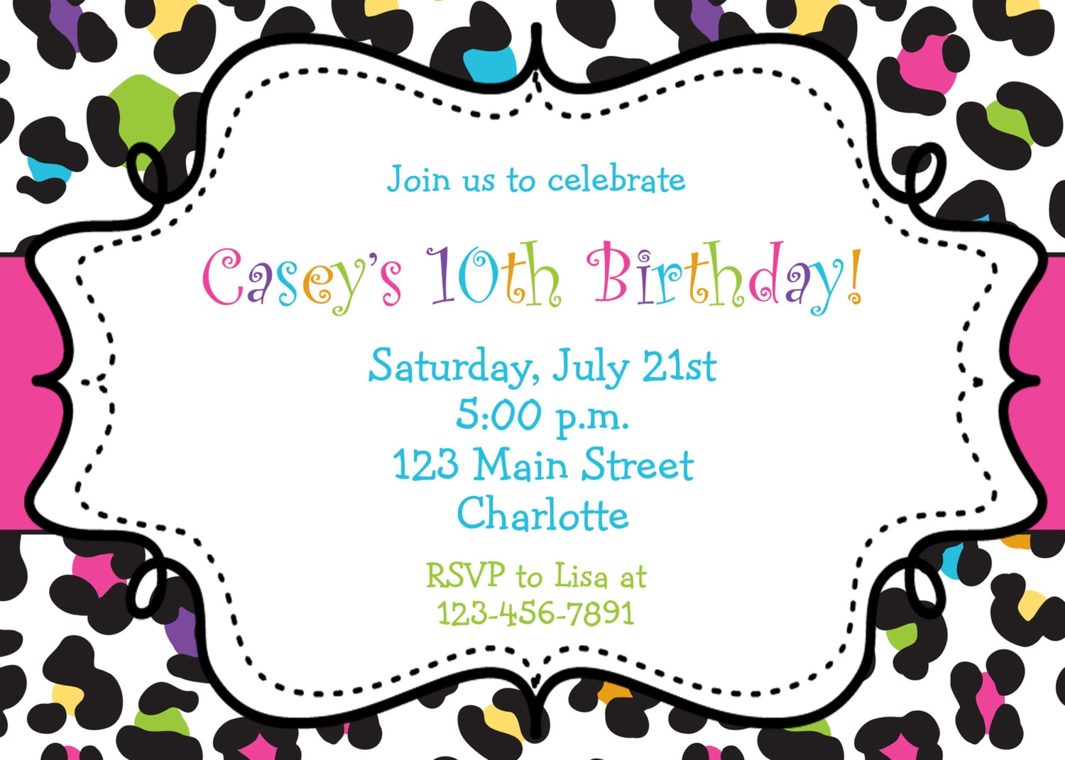 Girl Birthday Party Invitation Templates 4