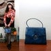 Vintage 60s Blue Marbleized Patent Purse