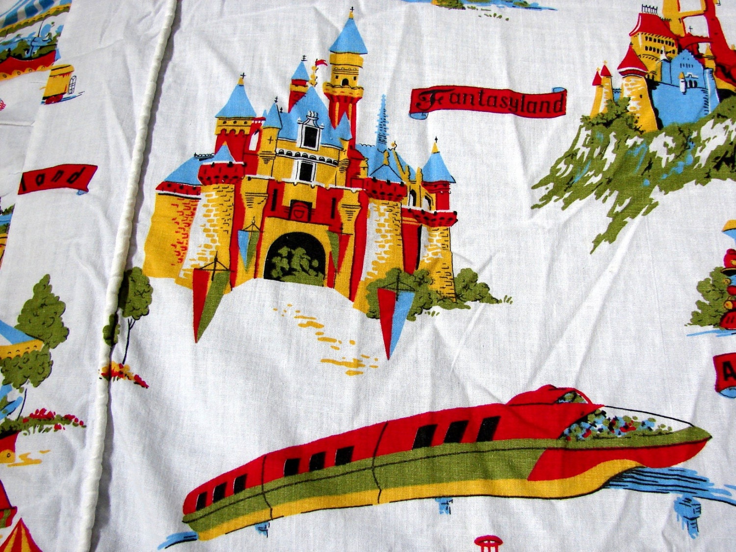 1950s Disney Fabric Disneyland Walt Disney Productions