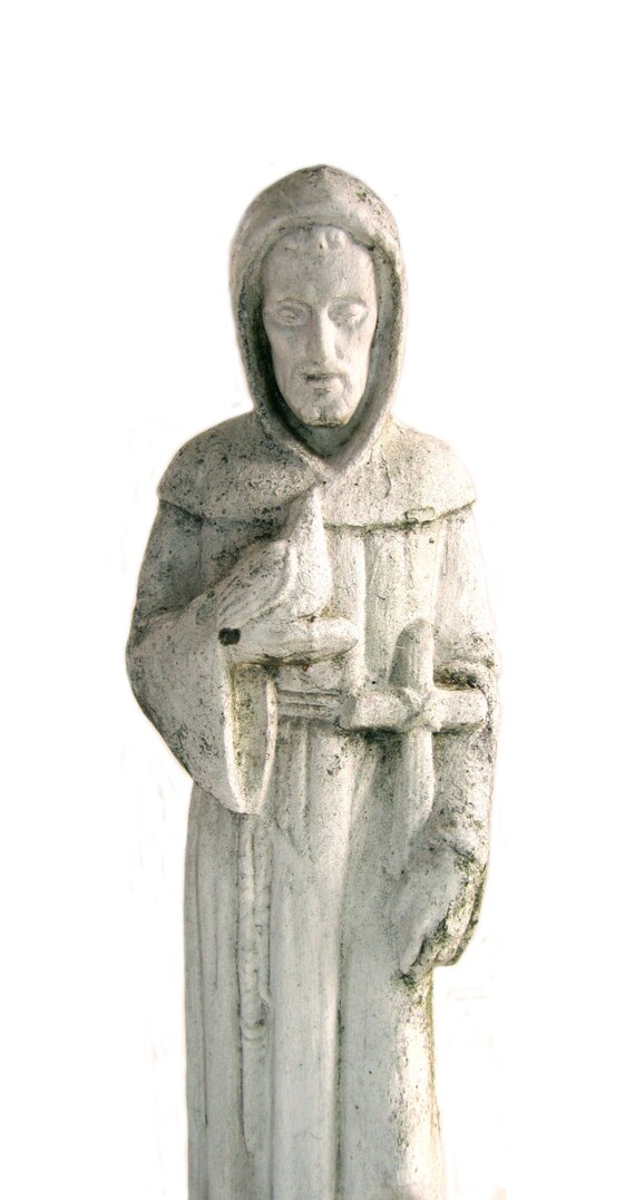 Vintage Cement Concrete 26 Hooded St. Francis of Assisi
