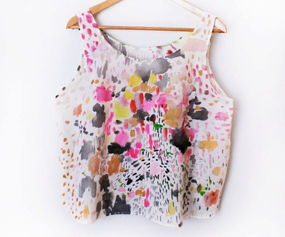 Abstract Hand Painted Top - One of a Kind