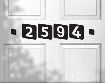 Custom House Number Decal - Vinyl House Number, Outdoor House Numbers, Front Door Number, Vinyl Door Numbers, Number Flash Card Style