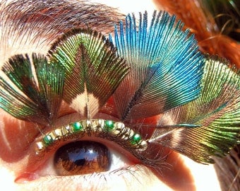 Peacock Feather Eyelash Jewelry