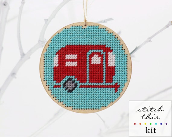  christmas  ornament  needlepoint kit  diy  by ModernNeedleworks