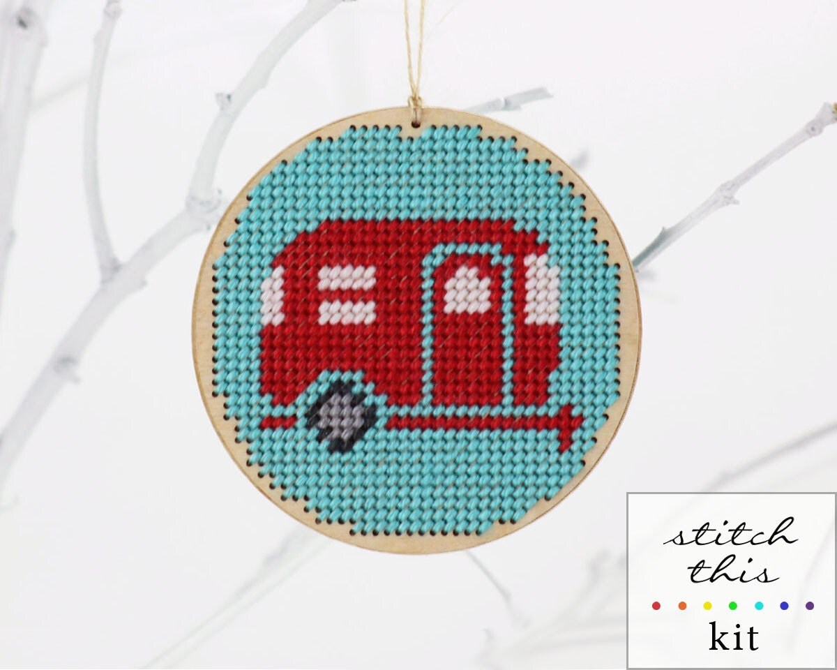 christmas ornament needlepoint kit diy by ModernNeedleworks