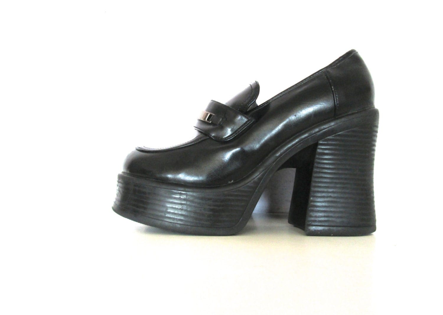 high heel platform loafers