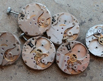 Vintage watch movements -- set of 6 -- pairs -- D15