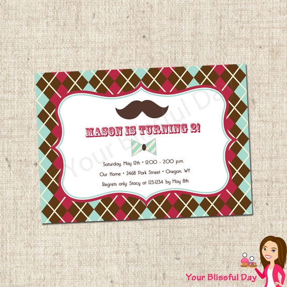 PRINTABLE Little Man Party Invitation Il_570xn