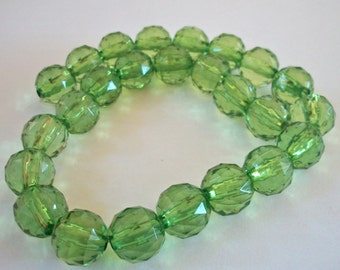 Green Acrylic Round Bead Strand