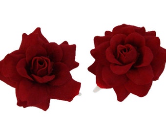 1 Pair Mini Rose flower Hair Clip Choose color
