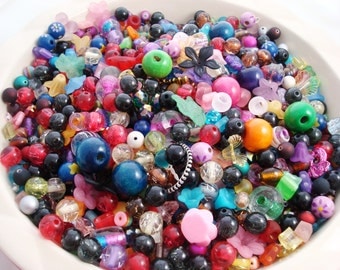 Bead Mix, 2oz of Mixed Beads, Glass Beads, Bead Soup, Medium and Large Bead Mix, Destash Beads, Beginner Bead Mix
