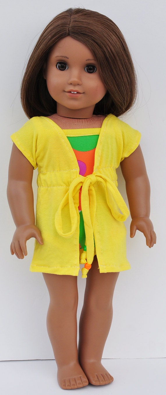 American Girl Clothes Bright Floral Bathing Suit and Coverup