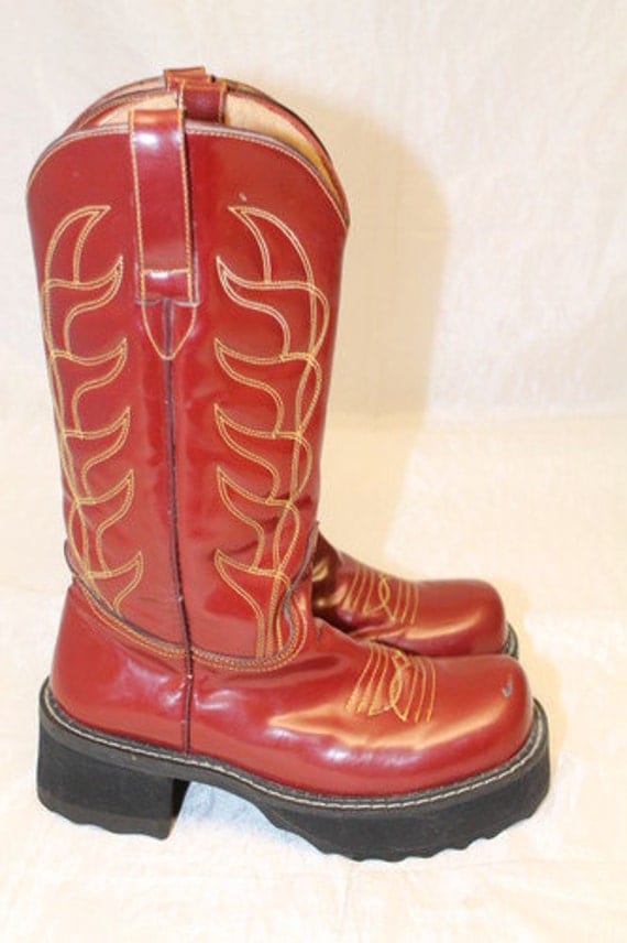 john fluevog cowboy boots red
